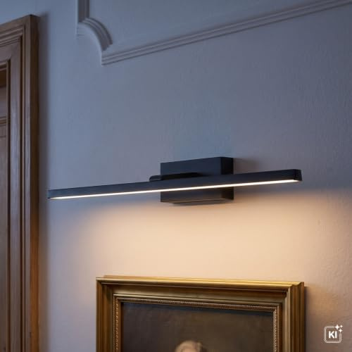 Licht-Erlebnisse LED Bilderleuchte Schwarz 59.5 cm lang warmweiß 3000 K 430 lm Downlight Wandleuchte Wohnzimmer Spiegelleuchte Bilderlampe