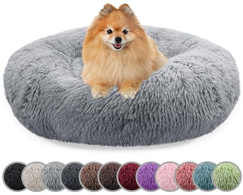 bluzelle Hundebett für kleine Hunde & Katzen, Hellgrau, XS-60 cm