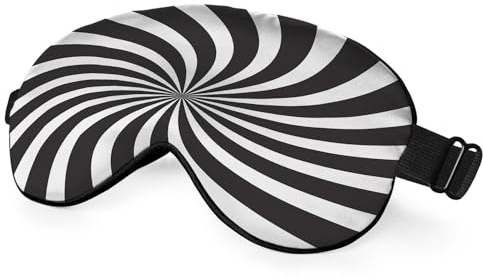 NOHSHE Antifaz para dormir con rayas blancas y negras, máscara de ojos abstractos, líneas de remolino, máscara de sueño ondulada, bloqueo de luz, ajustable, suave, para mujer, descanso profundo,