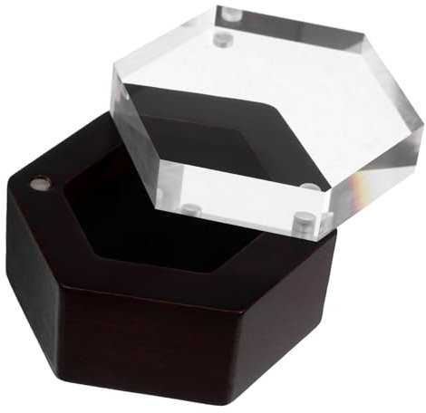 CAXUSD Walnussholz Ringbox mit Magnetverschluss Sechseckige für Eheringe