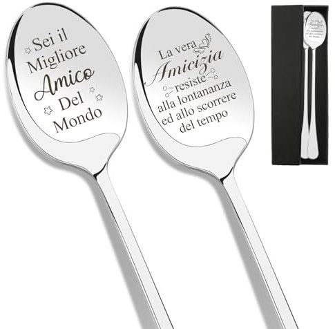Regalo Amico,Regalo Amico Natale,Regalo Migliore Amico,Regalo per Amico,Amicizia Regali,Regalo Amico uomo,Amicizia Rregali Donna,Regalo Amicizia,Amicizia,2PCS Cucchiaini da Caffè Acciaio Inossidabile