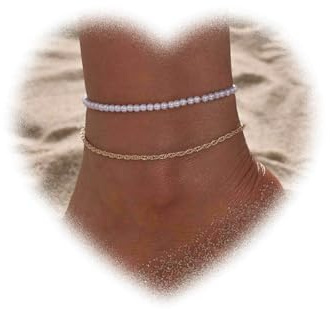 Crymystal Böhmen Schichtig Perle Fußkettchen winzige Perle Fußkettchen Gold Perle Perlen Fußkettchen Perle Kette Armband verstellbar Sommer Strand Fußkettchen Fußkette Schmuck Frauen Geschenke