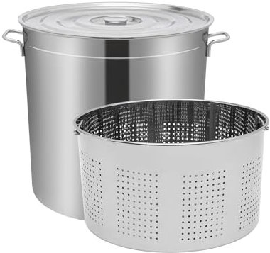 52.8Qt Suppentopf mit Deckel und Korb, Edelstahl Suppentopf, Kochtopf mit Korb, Gemüse- Suppentopf Induktion, Topf für Induktion Induktionsherd Topf Induktionskochtopf