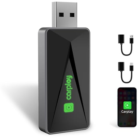 BLACKSMITH FAMILY Wireless CarPlay Adapter, Upgrade USB-C CarPlay to Wireless, Plug and Play, Black, Compatible with iOS 12+