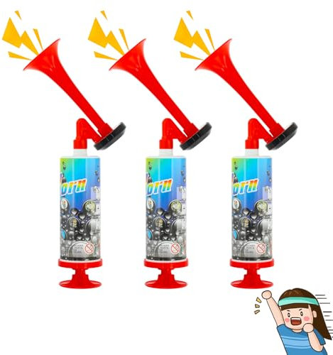 3Pcs Air Horn, Handheld Air Horn Pump, Boat Safety Football Noise Makers, Safety Alarm, Hand Klaxon Suitable For Car Marine Boats Sports Events Camping Universal, Festival, Rave, Olympics