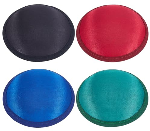 BENECREAT 4 Stück 4 Farben Vintage Rund Fascinator Hutbasis, 13cm Satin Hutwarenbasis Basis Aus Polyester Sinamay Zum Basteln von Hochzeitshüten 2.5cm Dick