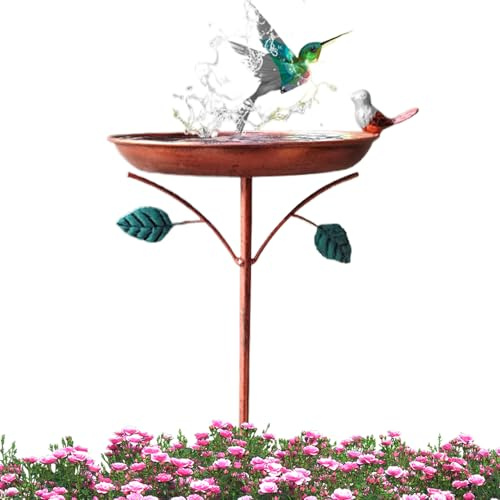 Gartenvogel-Wasserspender - Elegante Vogeltränke für den Außenbereich mit Solarbrunnen, witterungsbeständiges Design | Freistehende und Boden-Vogeltränke Optionen, zieht Vögel zur Hydratation und zum