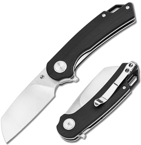 Magnum® Cliff Wharn Folder Knife – Einhand Klappmesser mit 7 cm 440B Wharncliffe Klinge – 1 Hand Flipper Messer mit Linerlock - Profi Taschenmesser mit G10 Griff schwarz