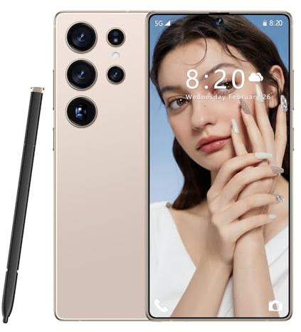 ULUCAN S26 Ultra Global Version 5G Smartphone, Dual Sim Card, 7.3INCH HD Screen, 8000Mah, Waterproof Outdoor Cellphones, Support Face Recognition, Android 14.0 OS,Desert Gold-1TB