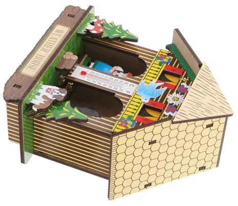Wandwetterbarometer Thermometer und Hygrometer 1 Stück Kunststoff | Beige, für Wandmontage im Innenbereich, Misst Temperatur und Luftfeuchte, Schlichtes Design Zufällige Farbe