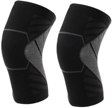 Beavorty 2 pezzi Ginocchiere Elastiche Sportive Supporto Ginocchio in Traspirante Fascia Protettiva Compressiva per Sport Corsa e Danza Sollievo da Lesioni e Dolori Articolari