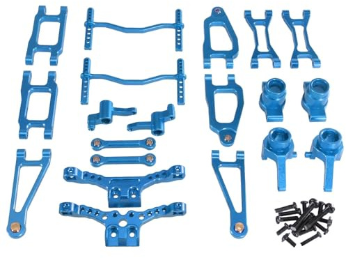 Für SCY 18101 18102 1/18 Metall Für Schaukel Arm Lenkung Tasse Gruppe Stoßdämpfer Turm Kit RC Auto Upgrade Teile RC-Zubehör(Blue)