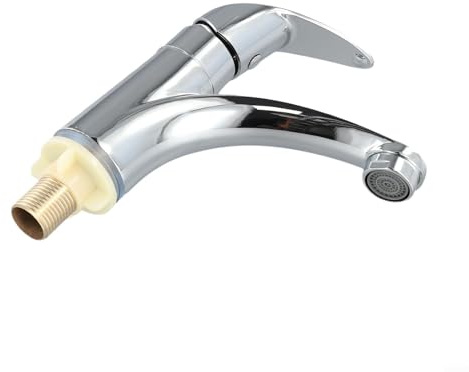 Besttoolifes Robinet de lavabo d'eau froide à poignée unique pour évier de salle de bain, robinet en alliage de zinc avec noyau de valve anti-goutte, durable et anti-fuite