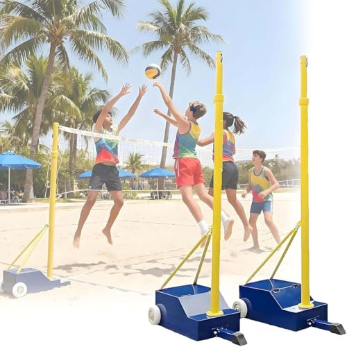 CUTANGELAR Kit Completo Da Pallavolo, Set Da Pallavolo Morbido E Rete Da Badminton. Rete Premium, Con 4 Impostazioni Di Altezza E Base Con Ruote Per La Massima Trasportabilità In Qualsiasi Ambiente.