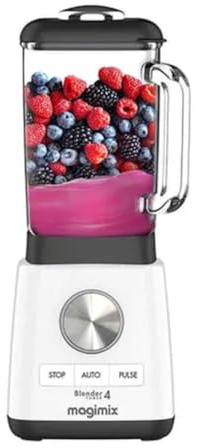 Magimix Blender Power 4 - Professional Quality High Speed Blender With 2.5L Heavy Duty Glass Jug, Quiet 1300W Motor With Ice Crushing Power - Kitchen Liquidiser For Smoothies, Soups & Sauces - White