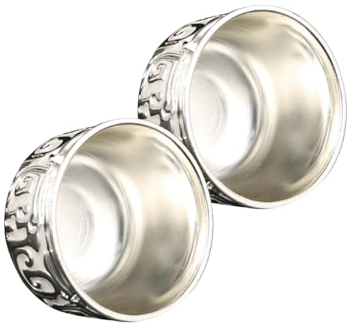 Genérico Copas de Vino Metálicas 30 Ml, Juego de 2 Tazas Estilo Europeo Vintage, Vaso Pequeño Multifunción para Licor y Bebida, Adecuado para Degustación y Celebración en Hogar y Cocina