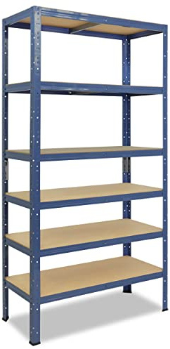 shelfplaza® 200x120x50cm Home Schwerlastregal blau/Metallregal mit 6 Böden/Kellerregal Metall, Garagenregal, Werkstattregal oder Regal Lagerregal/Steckregal Metall mit 145kg Tragkraft