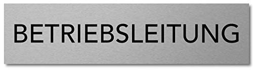 Interluxe Türschild Betriebsleitung 200x50x3mm, selbstklebend, extra stabiles Schild aus Aluminium für Firma, Büro, Geschäft, Unternehmen