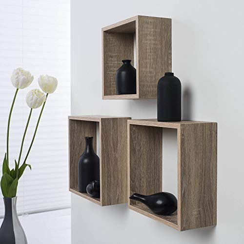 DURAline Regalwürfel Dekoregal Triple Cube | 24 cm, 27 cm, 30 cm x 12 cm | Eiche