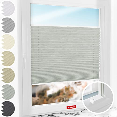 Schuette® Plissee mit Bohren zum Anschrauben ● Dolomite Kollektion: Warm Cacao (Braun) ● 60x130cm (Breite x Höhe) ● Suprafix Faltrollo Befestigung ● Bequeme Rollo Montage inkl. Video