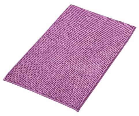 Decomira Badmatta halkfri av mjuk Chenille | Superabsorberande och maskintvättbar | Kan kombineras som badmatta set | För badrum, dusch, badkar eller som wc matta | Lila - 40x60 cm