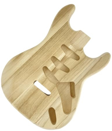 YoungMonic Natural Electric Guitar Body, SSH/SSS Style, Paulownia Wood, Unfinished, 6-String, SSS Pickup Configuration, Fixed Bridge