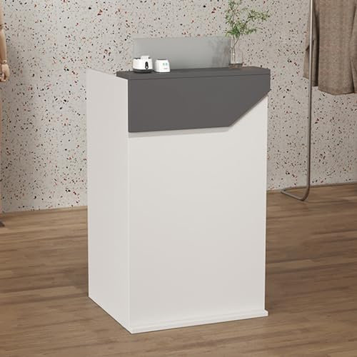 DIHRVTHC Kleine Empfangstheke, Rezeption Büromöbel, Promotiontheke Verkaufstheke Empfangstheke Patchwork-Design, Empfangstresen Für Einkaufszentren, Firmenrezeptionen Usw,Hotels(Color:Gray,Size:80cm)