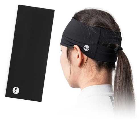 ROCKBROS TVI Bandeau Sport Femme Antidérapant Élastique Noir | Serre Tête Anti-Transpiration pour Yoga, Jogging, Course, Randonnée, Vélo et Fitness Cyclisme