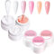 Nail Builder Gel Kit - 6 Color Hard Gel Set for Nail Extensions in Clear, White, Pink & Nude - Poly Gel for Stronger, Thicker Nails - DIY Nail Art for Women