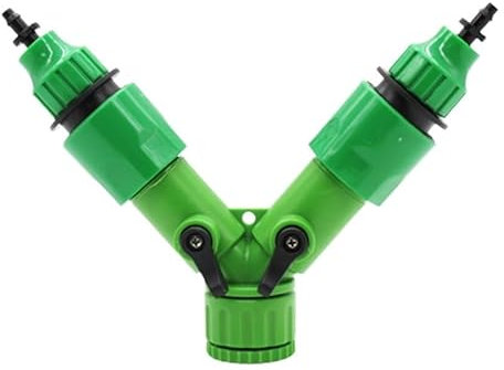 1PC Y-typed 1/2'' 3/4'' Female Thread To 8mm 4mm Garden Water Connector Splitter With Valve Irrigation Adaptor(B)