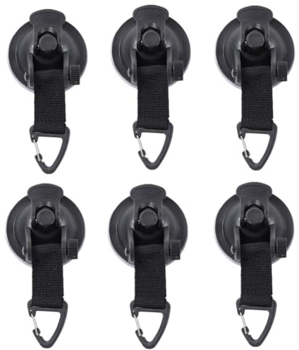 6 Stück Saugnapf Haken, Multifunktionales Auto Saughaken Set für Auto, Boot & Outdoor, Heavy-Duty Saugnapf Camping Set für Markise, Tasche & Ausrüstung.