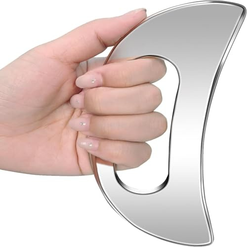 Stainless Steel Gua Sha Massage Tool with Handle, Body Muscle Scraper for Back, Neck, Face, and Leg, Larger Fascia Scraping Tool for Deep Tissue Relief