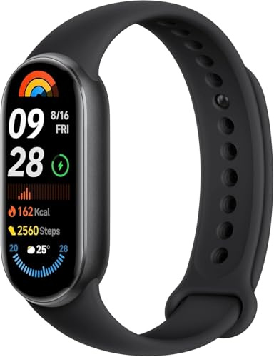 Xiaomi Smart Band 9 - Braccialetto di attività, autonomia fino a 21 giorni, display AMOLED con frequenza di aggiornamento di 60 Hz, sensore di frequenza cardiaca, nero (Ricondizionato)