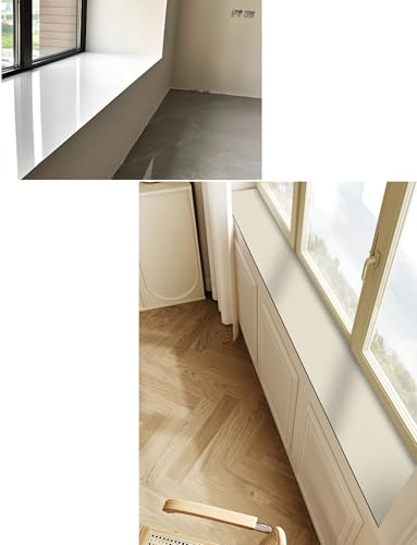 Tappetino antiscivolo for davanzale con retro in pelle scamosciata, copertura protettiva impermeabile in PU for lavello della cucina, camera da letto e finestra a bovindo(Cream,19.7x23.6in)