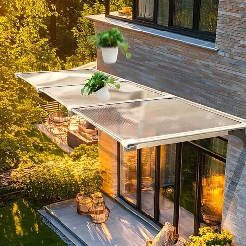 40 x 60 cm utomhusdörr och skydd med dräna plast stålfäste sol och regnskydd vit (32 x 79 tum)