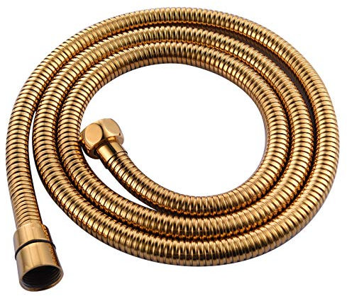 CIENCIA 1.5m (59-Zoll) Anti-Knick Flexibler Gold-Duschschlauch Edelstahl mit massivem Messing-Anschluss FHA018J