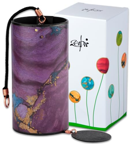 Zaphir Klangspiel Sufi mit Geschenkverpackung | Windspiel Geschenk - Chimes für Yoga und Meditation in Lila