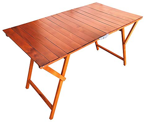 Tavolo richiudibile LAURA KATIA a strisce in legno 70 x 140 cm (Ciliegio)