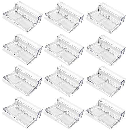 FYSL 12 Stück Glasabdeckungs-Clips für Aquarien 6mm Acryl Aquarium Glasabdeckung Clip Unterstützung Halter Universale Halterungen für Randlose Aquarien
