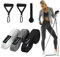 MARIOOTA Lange Stoff Fitnessbänder 3 Verschiedene Widerstandsbänder Set Tragebeutel mit Griffen & Türanker, Resistance Bands für Männer/Frauen, Premium Lang Fitness Band (GRAU - DUNKELGRAU - SCHWARZ)