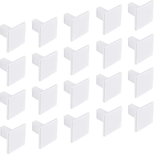 Gedotec Design Möbelknöpfe aus massivem Metall - Weiß matt | 20 Stück Schrankgriff modern | ROCK | Schrankknopf im klassik-look | Design-Knopf - 28 x 28 mm | Möbel-Knauf inkl M4 x 25 Möbelschrauben
