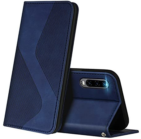 ZONNAVI Funda para Huawei P30, Funda Libro de Cuero con Ranura para Tarjeta y Magnético, Wallet Flip Caso Cubierta Case Carcasa para Huawei P30 (Azul)
