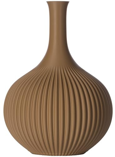 3D Vase Blumenvase/Dekovase Sonja 20 cm für Schnitt-/ Trockenblumen | nachhaltig | wasserdicht (Braun)