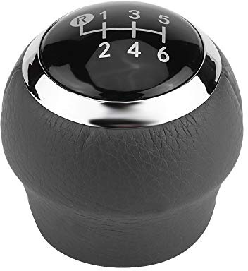 Pomo Palanca Cambios 6 Velocidades Cuero Artificial Repuesto Universal para Coche Automotriz Compatible con Varios Modelos