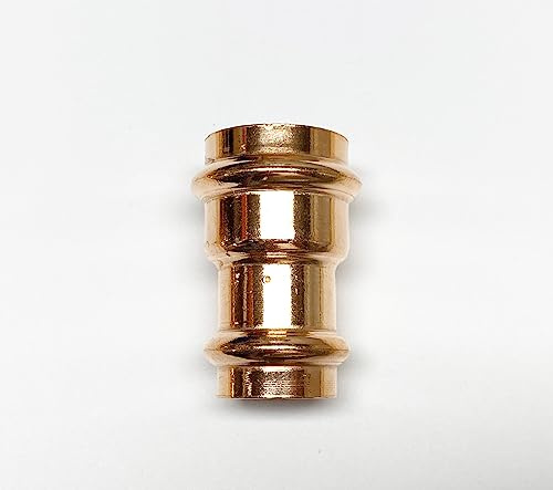 Kupfer Pressfittinge T-Stück, 90° Bogen, Kappe, Muffen, 45° Bogen, Winkel Pressfittings Reduziermuffen Rohrverbindung V Kontur (Reduziermuffe 28 x 18 mm)