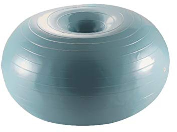 Srliya Stabilitäts-Donut-Yoga-Ball für Übungen, Rumpftraining, Balance-Pilates mit Aufblasbarer Pumpe, Grau