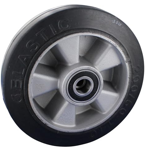 Rollentechnik Volant de chariot élévateur, 200 x 50 mm, en caoutchouc élastique avec roulement à billes, alésage 20, longueur de moyeu 55, longueur d'encastrement 46