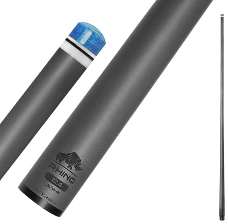 RHINO - 76,2 cm (3/8-8 Zoll), Carbon-Queue, Einzelschaft, Spitze 11,8 mm, 12,2 mm, 12,4 mm, 12,5 mm, 12,6 mm, 12,7 mm, 12,8 mm, 12,9 mm, 10,5 mm, niedrige Ablenkung, ultraglatt, einfach zu spielen,