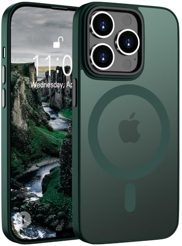 Andwing für iPhone 11 Pro Hülle Magnetisch [Kompatibel mit MagSafe] Matt Anti-Fingerprint Schutzhülle – Stoßfest Militärstandard (MIL-STD-810G), Ultradünn & rutschfest für iPhone 11 Pro-Grün