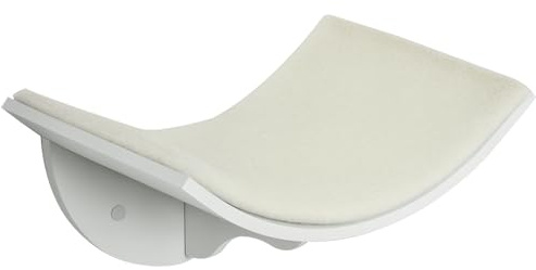 PwaHut Kletterwand Katzen Wandmontage Plüschauflage bis zu 4,5 kg Weiß | Katzen Kletterwand Katzenregal, Katzenliege Wand Katzenmöbel